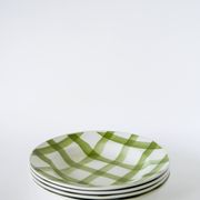 Set of 4 Moulin des Loups soup plates, Scottish model, green tiles, 1950