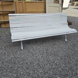Old cast iron garden bench and wooden slats