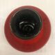 Red ceramic ball vase signed A