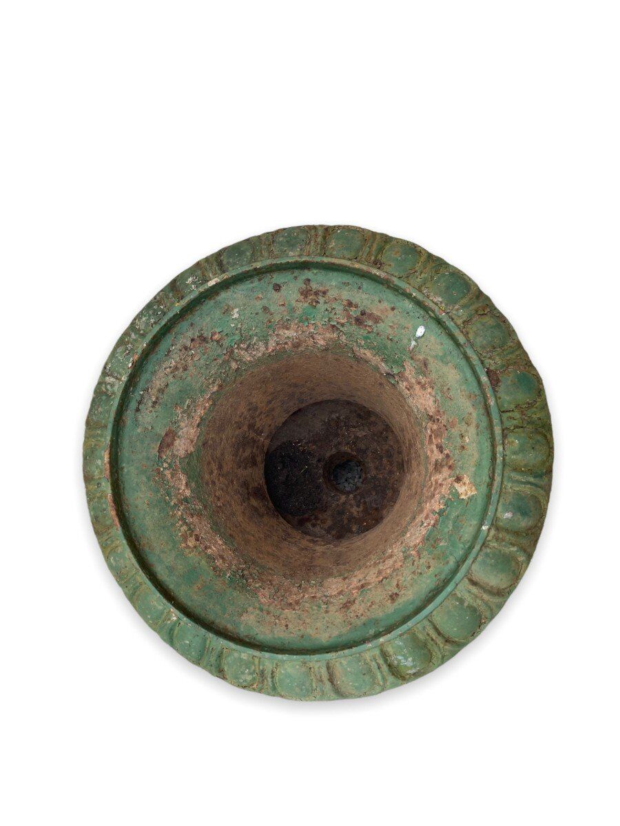 Vase Medici Late XIXth enamel Green