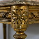 Table d'appoint, style louis xvi, bois doré, xixème siècle
