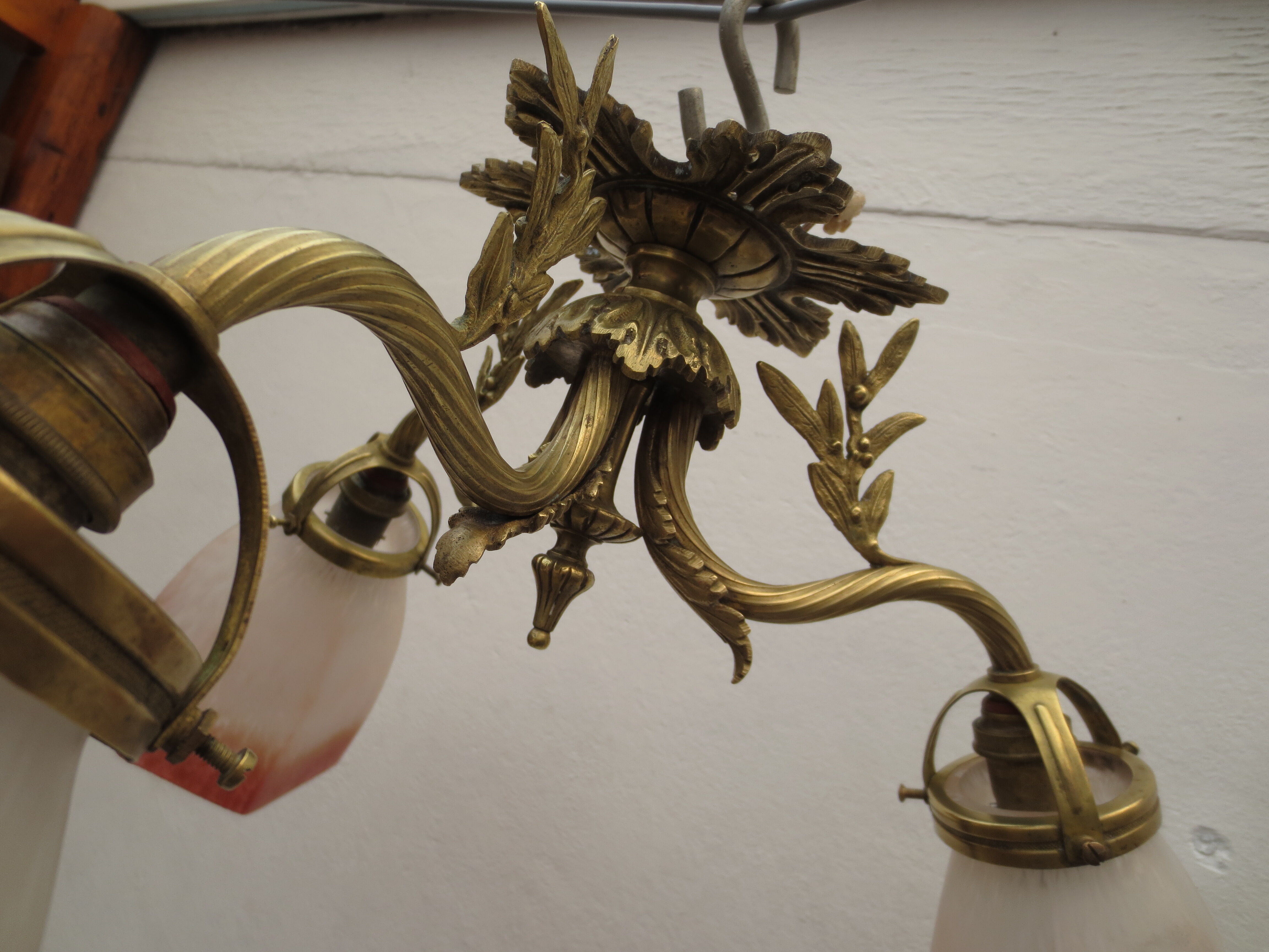 Ancien lustre art déco en bronze