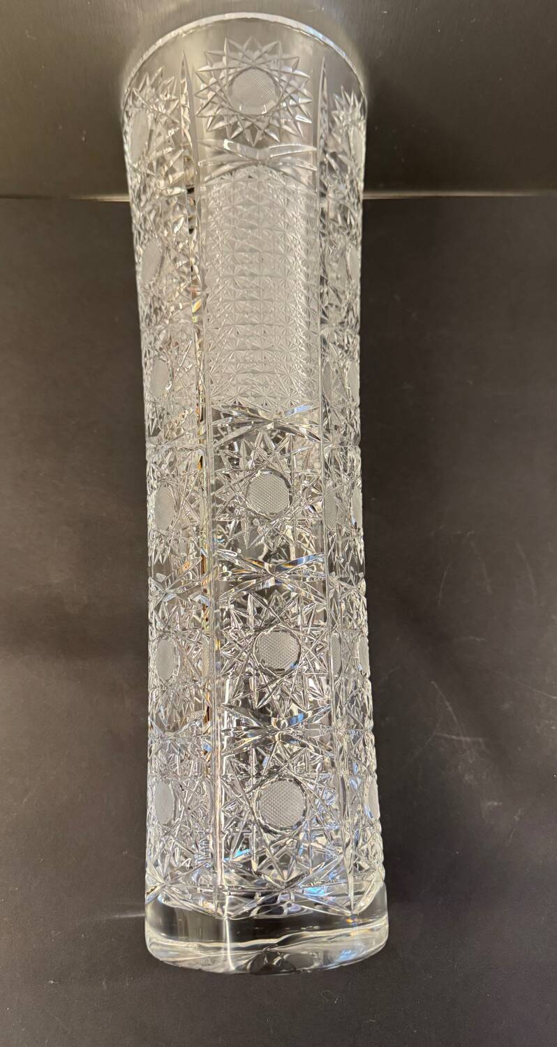 Large Bohemian crystal vase, 20th century