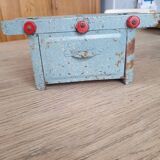 Miniature metal gas stove, (toy from the 1950s)