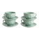 Set of 4 soup / consommé cups and saucers in ceramic.