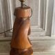 Vintage olive wood carved lamp 59cm