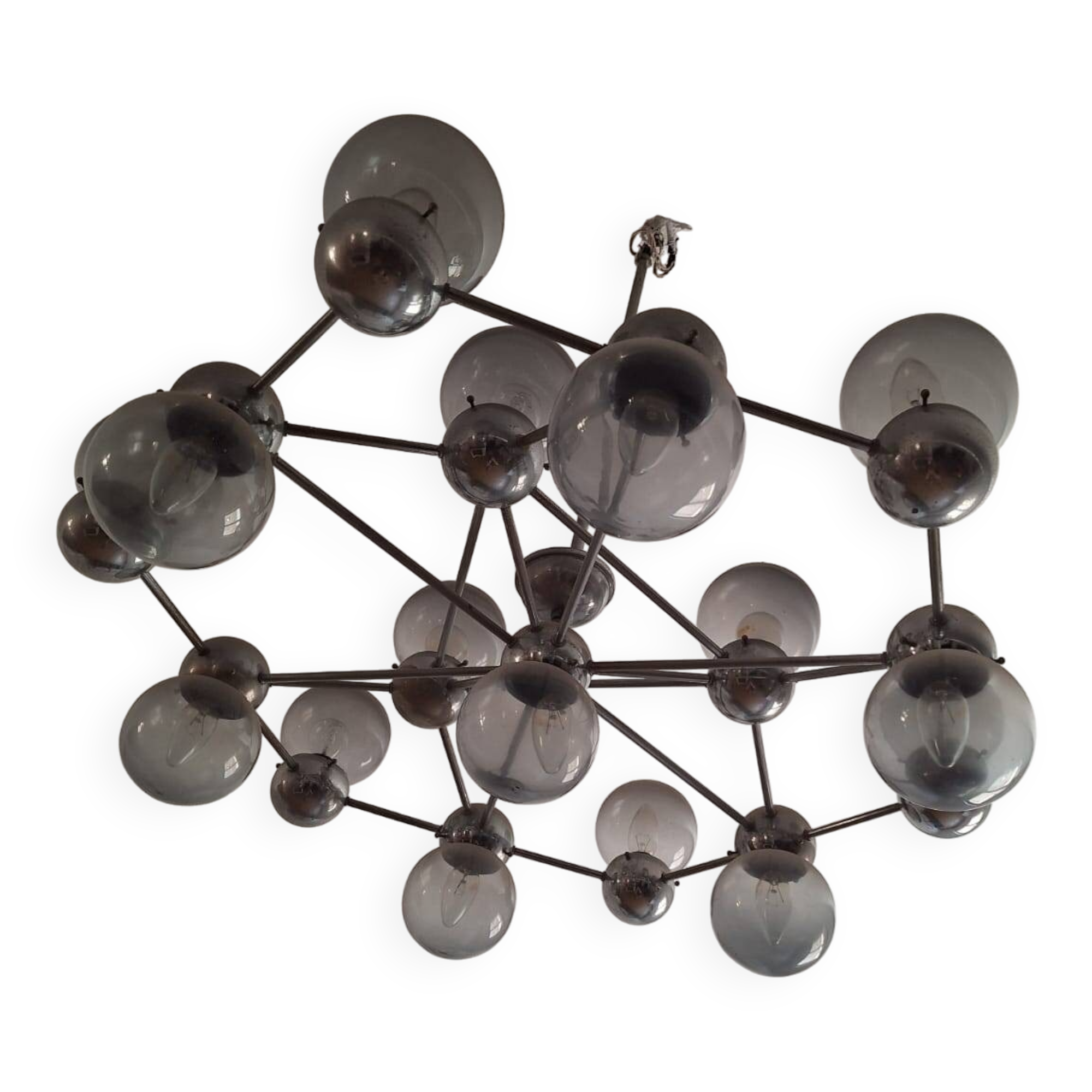 Lustre italien extra large à 16 lumières, style vintage des années 1960/70.