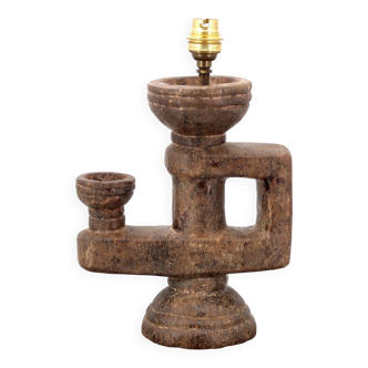 Moroccan sculptural lamp carved in stone, 1980s