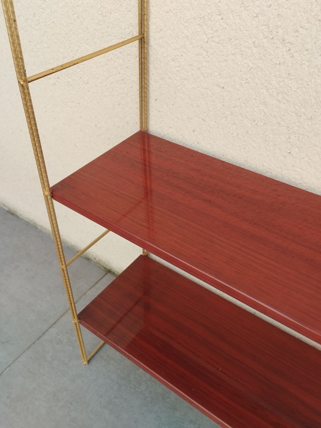 Vintage metal string shelves