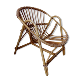Fauteuil corbeille enfant en rotin osier bambou