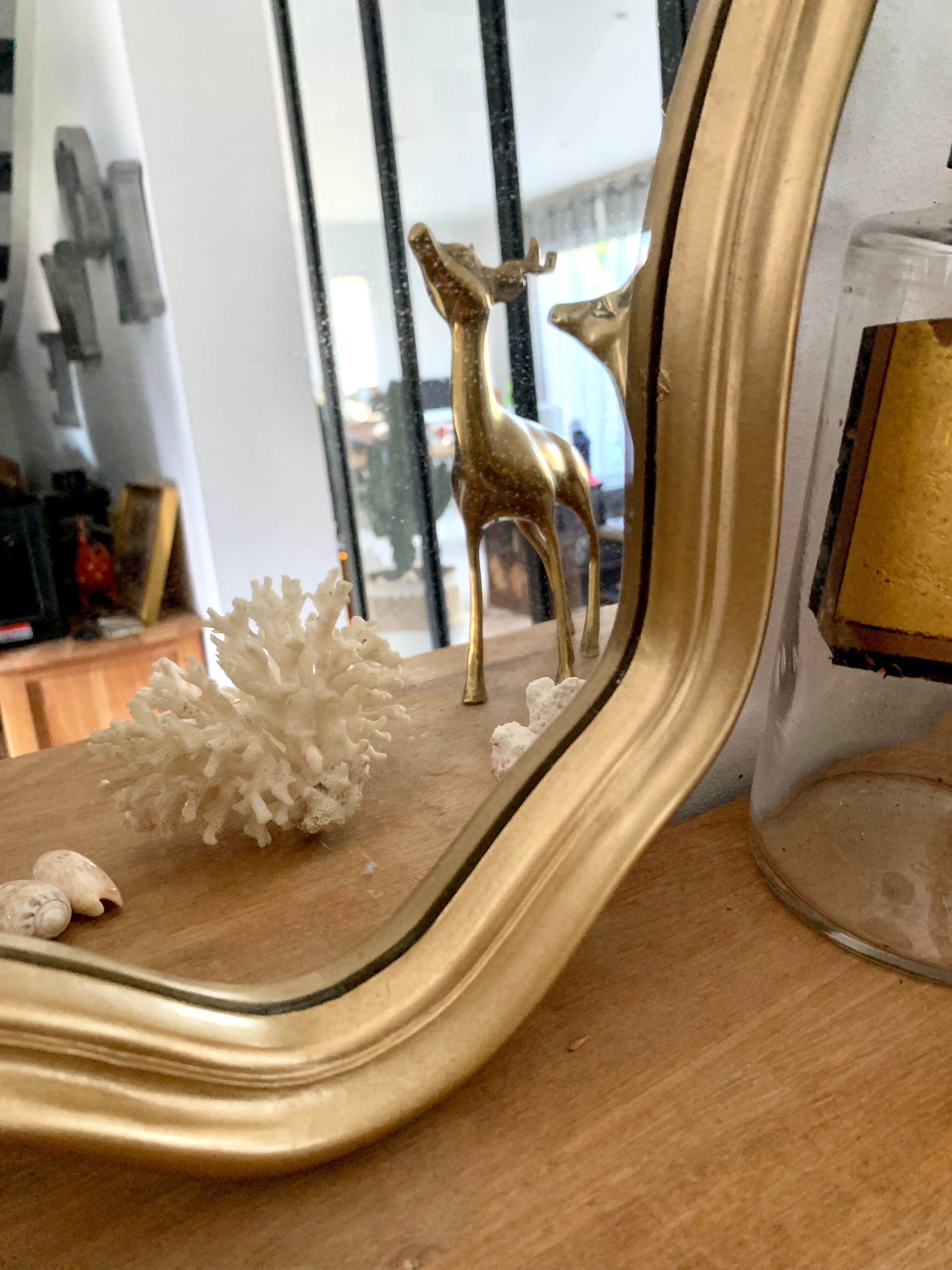 Old vintage gilded mirror