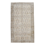 6x10 Vintage Faded Brown & Beige Classic Vintage Rug