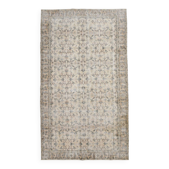 6x10 Vintage Faded Brown & Beige Classic Vintage Rug