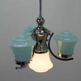 Lustre art déco bleu, années 1930