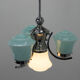 Blue art deco chandelier, 1930s
