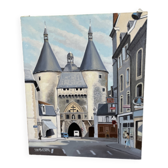 Oil painting on canvas jb maurice vecker (1896-1998) door of the craffe