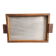 French vintage tray from the 50s, oak and glass