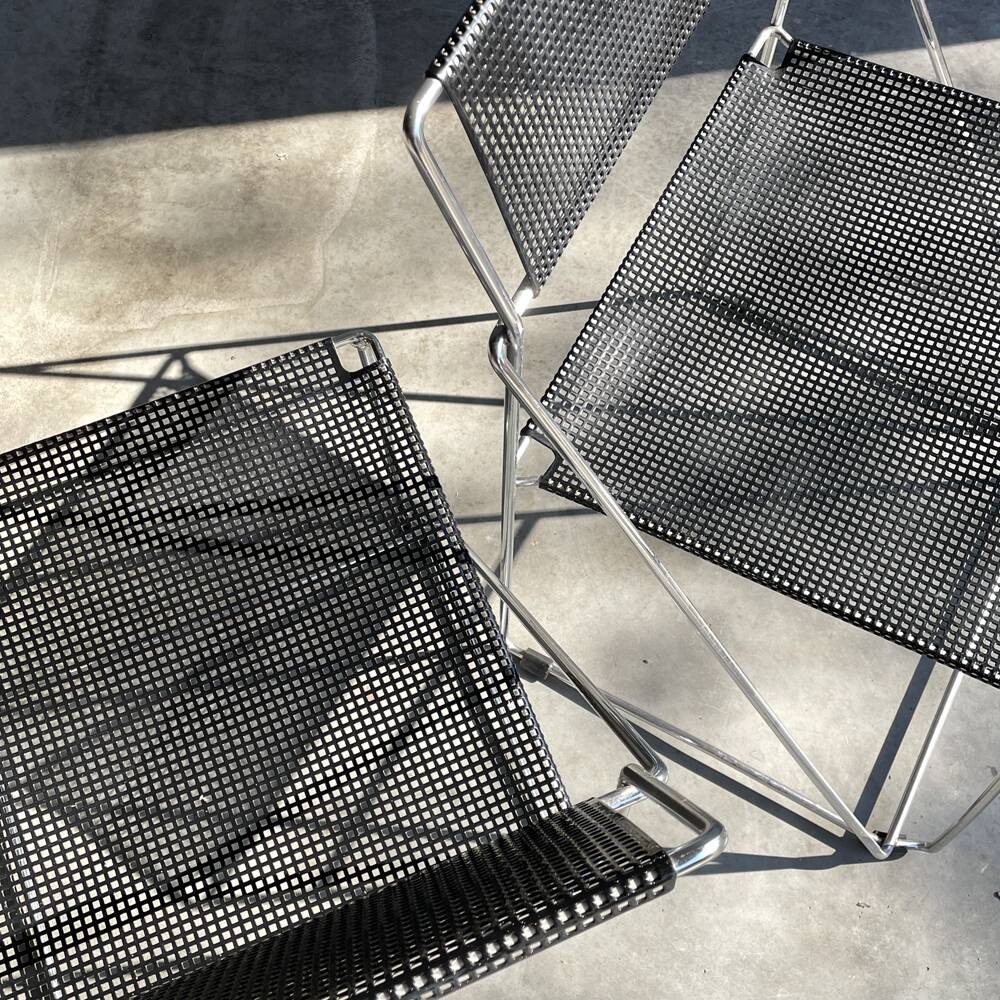 HYBODAN AS / chaises empilables vintage Nuova X-line / Niels Jørgen Haugesen