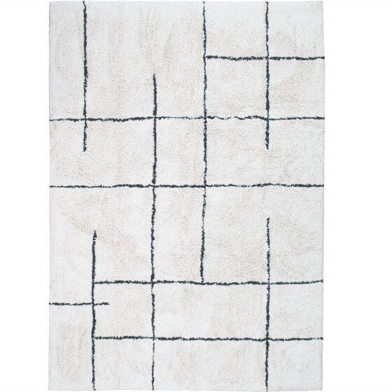 Berber rug 120x180 cm white with black lines