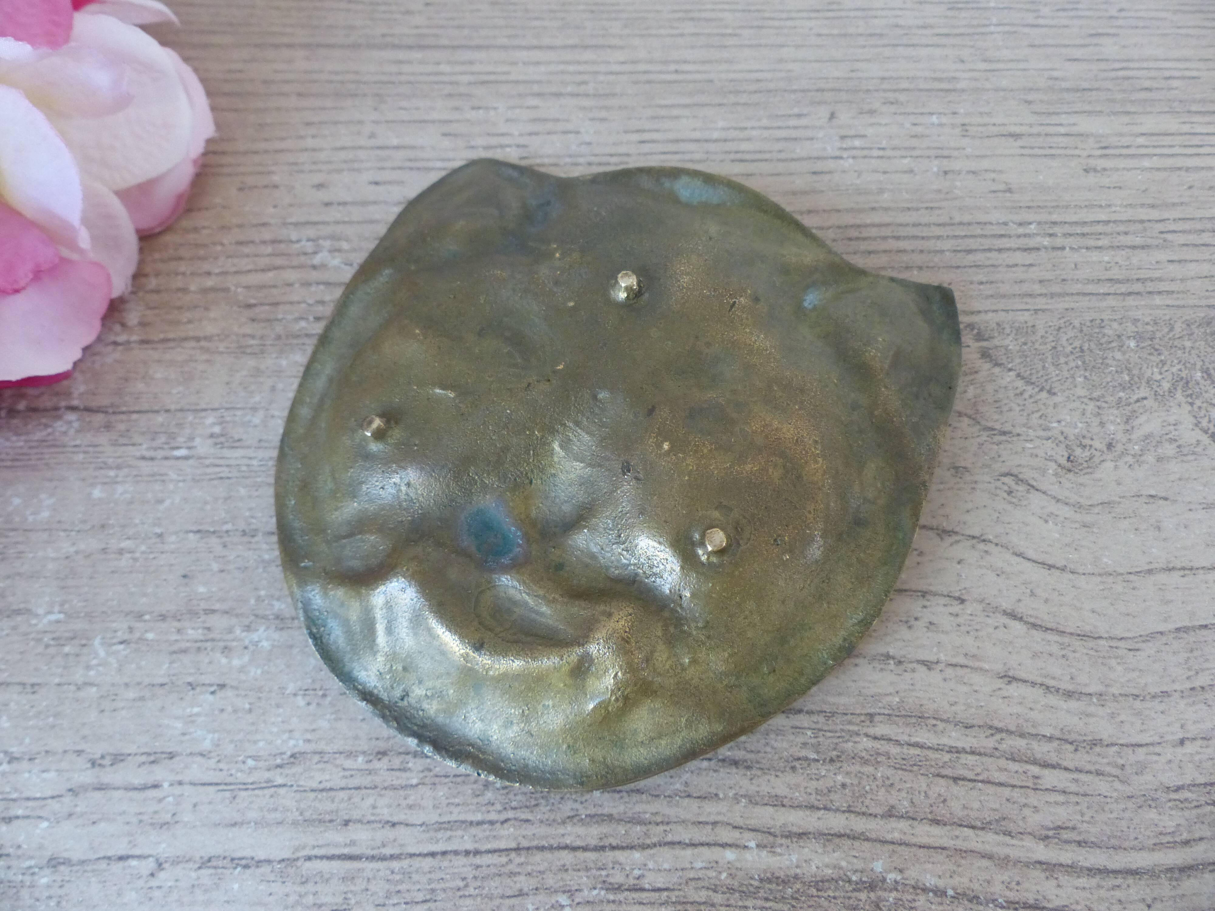 Vintage brass cat ashtray