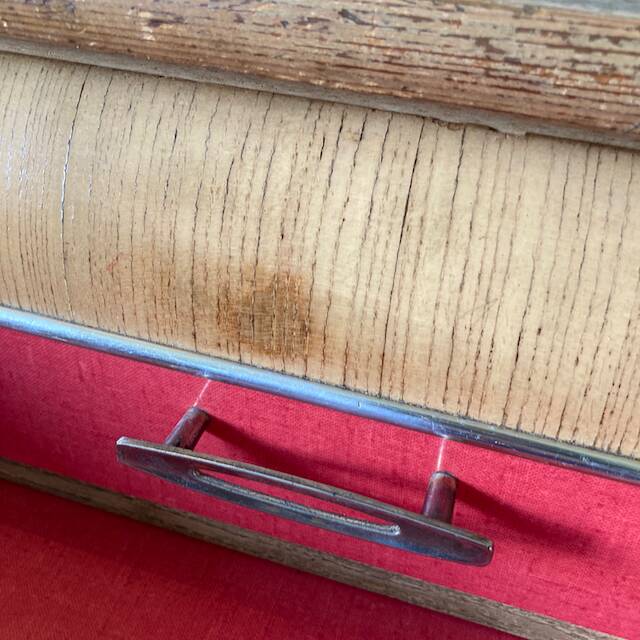 Vintage Formica wood sideboard