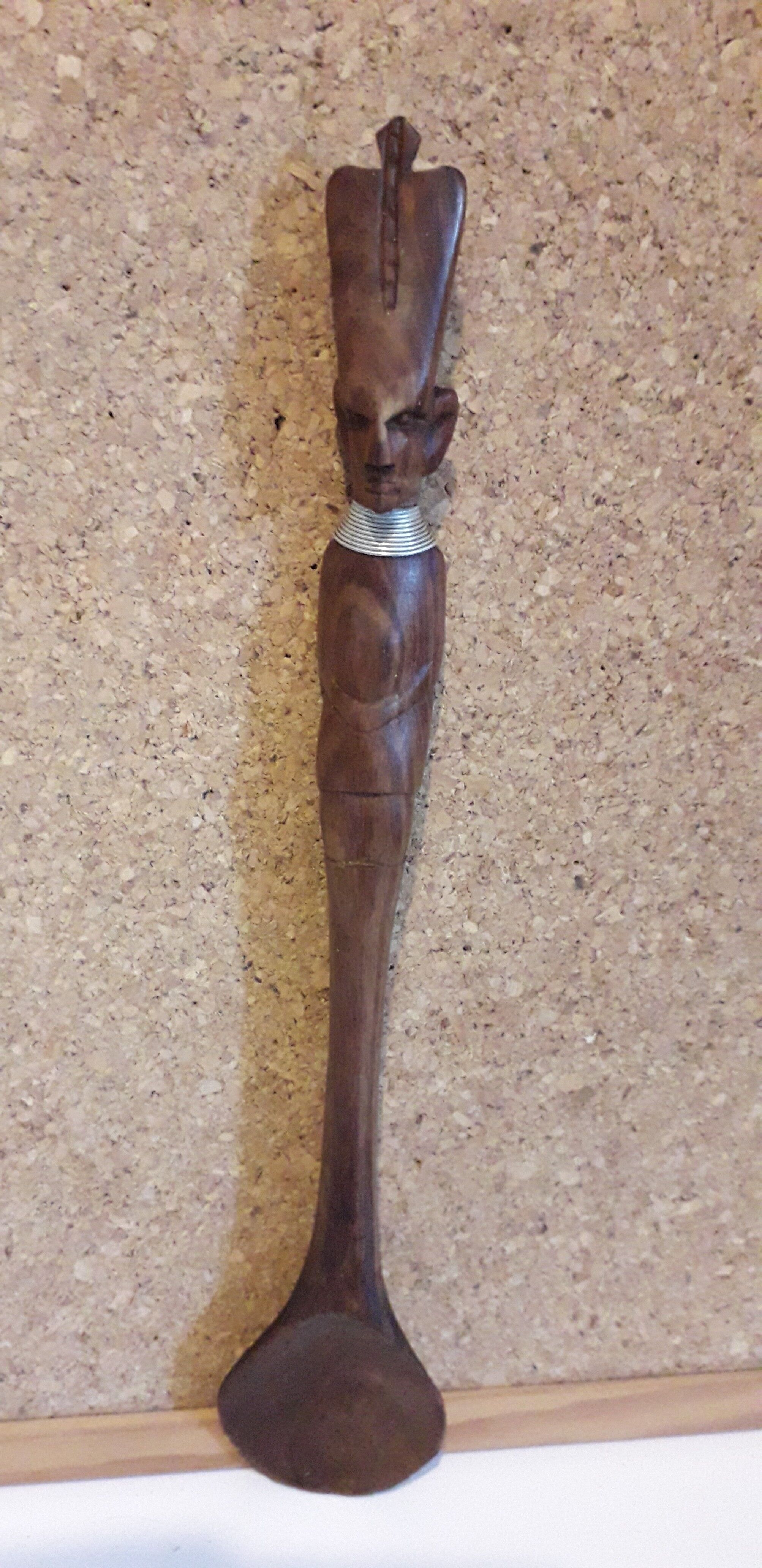 Set of 3 cutlery made of raw exotic wood from Kenya