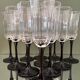11 vintage glass champagne flutes, Esso, Luminarc