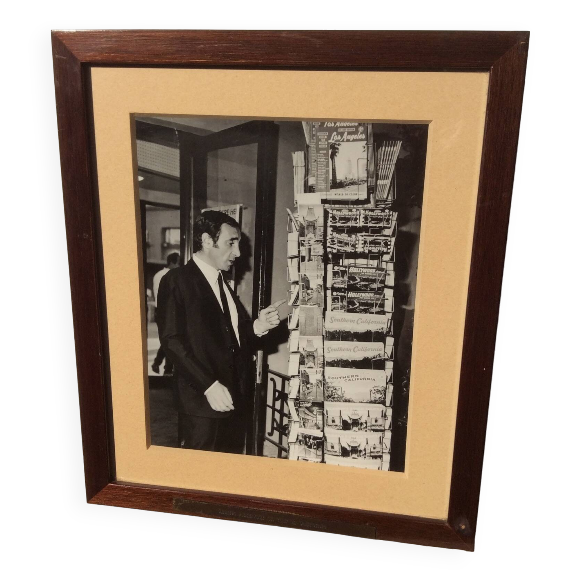 Black and white photo: Charles Aznavour