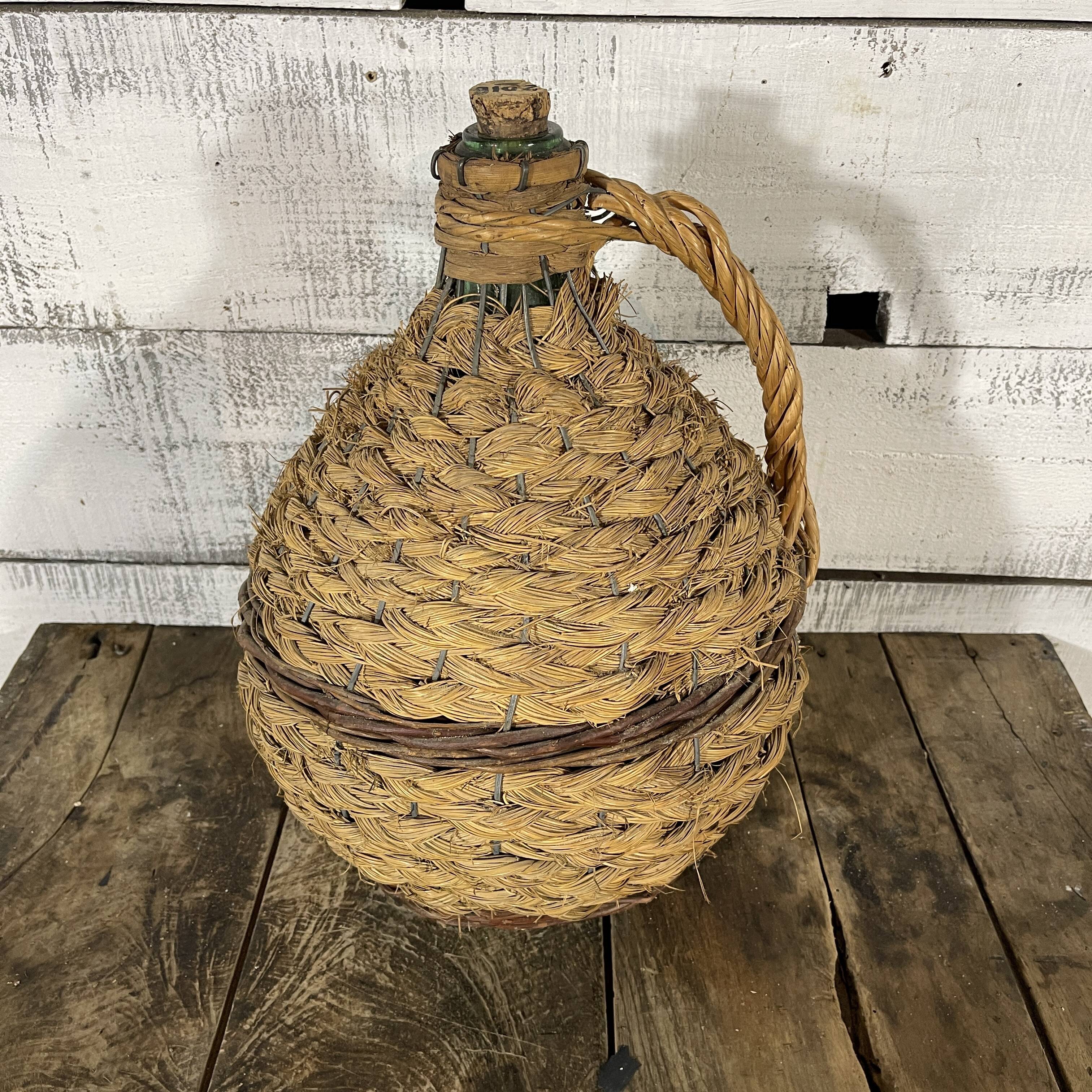 Rush and wicker demijohn