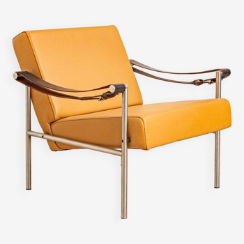 "SZ38" cream leather armchair by Martin Visser and Dick van der Net for Spectrum 60's