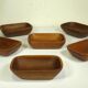 Lot de 6 coupelles en teck 15 x 10