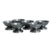 Set of 6 stainless steel footed bowls