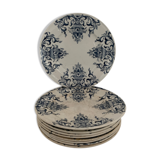 10 dessert plates Creil and Monterreau, Rouen model