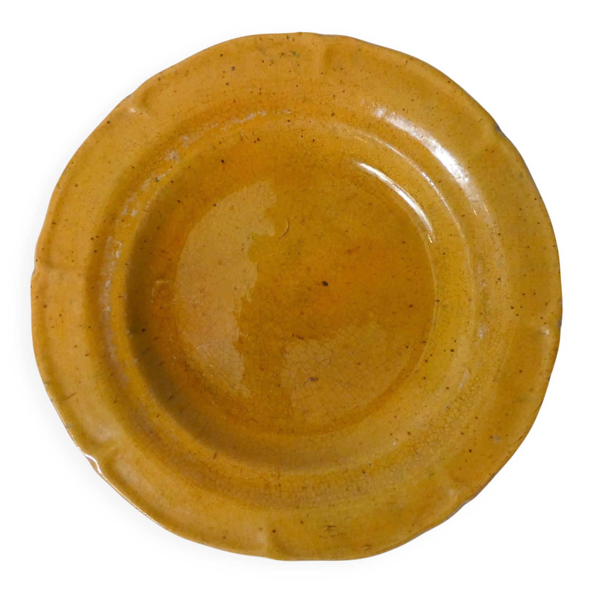 Antique glazed earthenware plate ravel aubagne