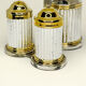 Elegant antique metal/brass condiment set