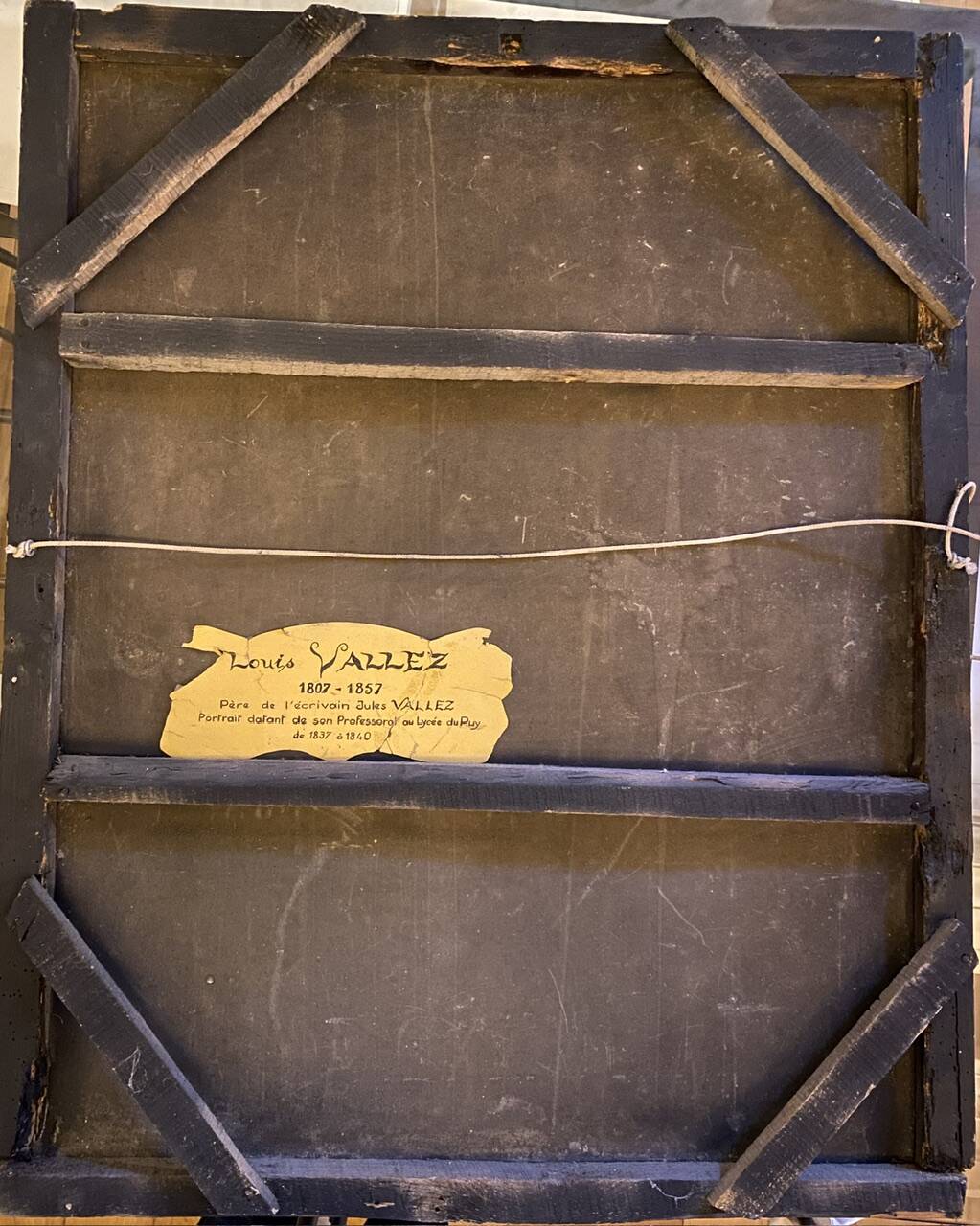 Old painting, portrait of Louis Vallez (1807-1857), 19th century