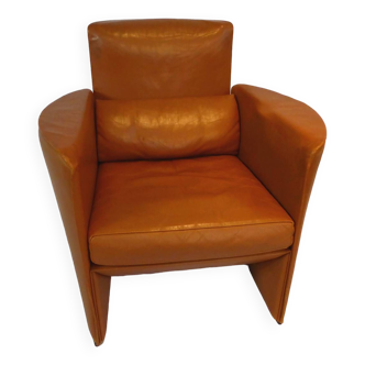 Fauteuil club cuir cognac