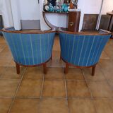 Pair of Maison Parisienne Rosello basket armchairs