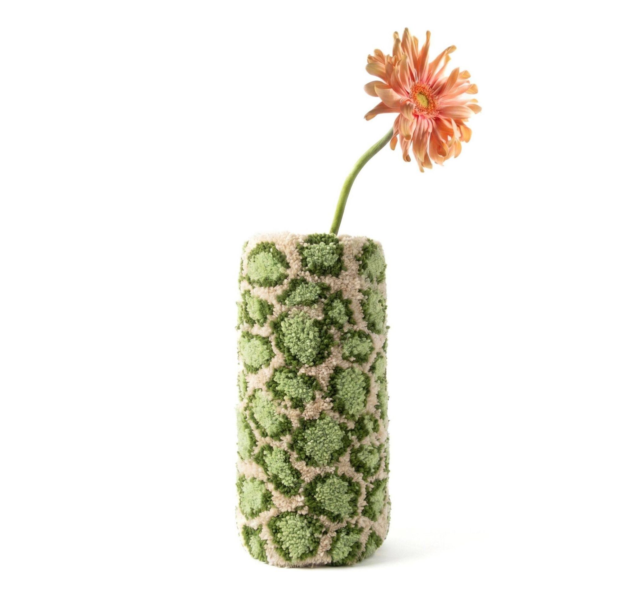 Green leopard vase