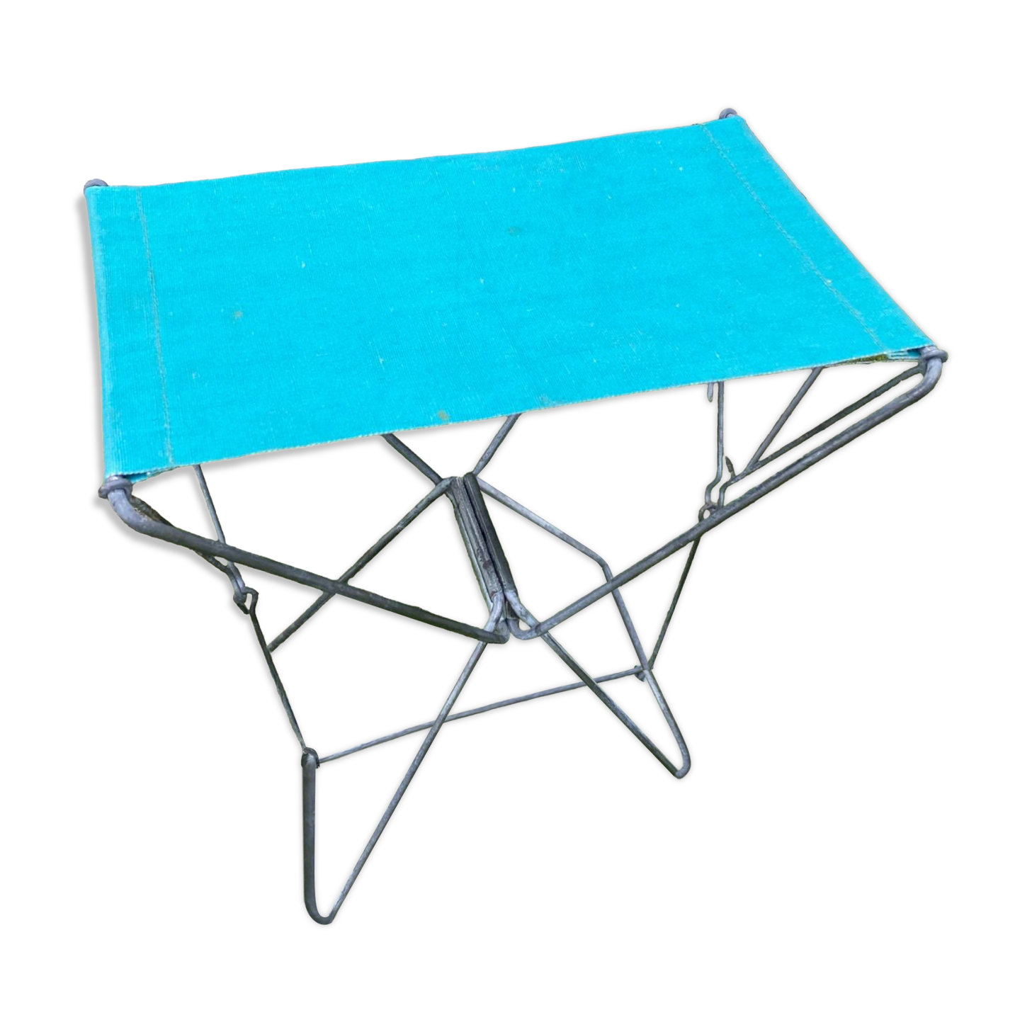 Blue folding stool 60s