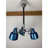 Rolly chandelier 3 blue adjustable spots, 70s