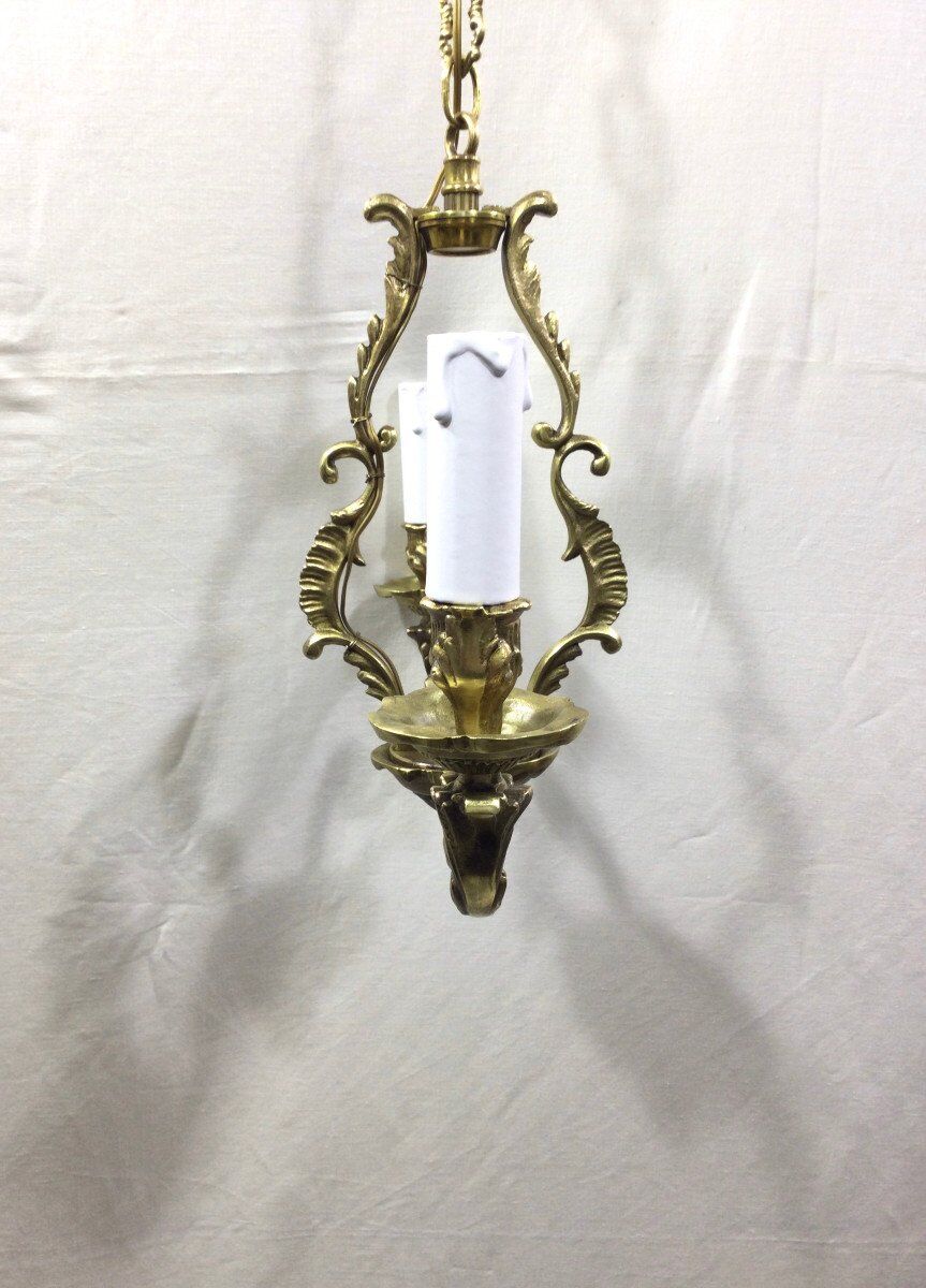 Bronze chandelier with 2 lights