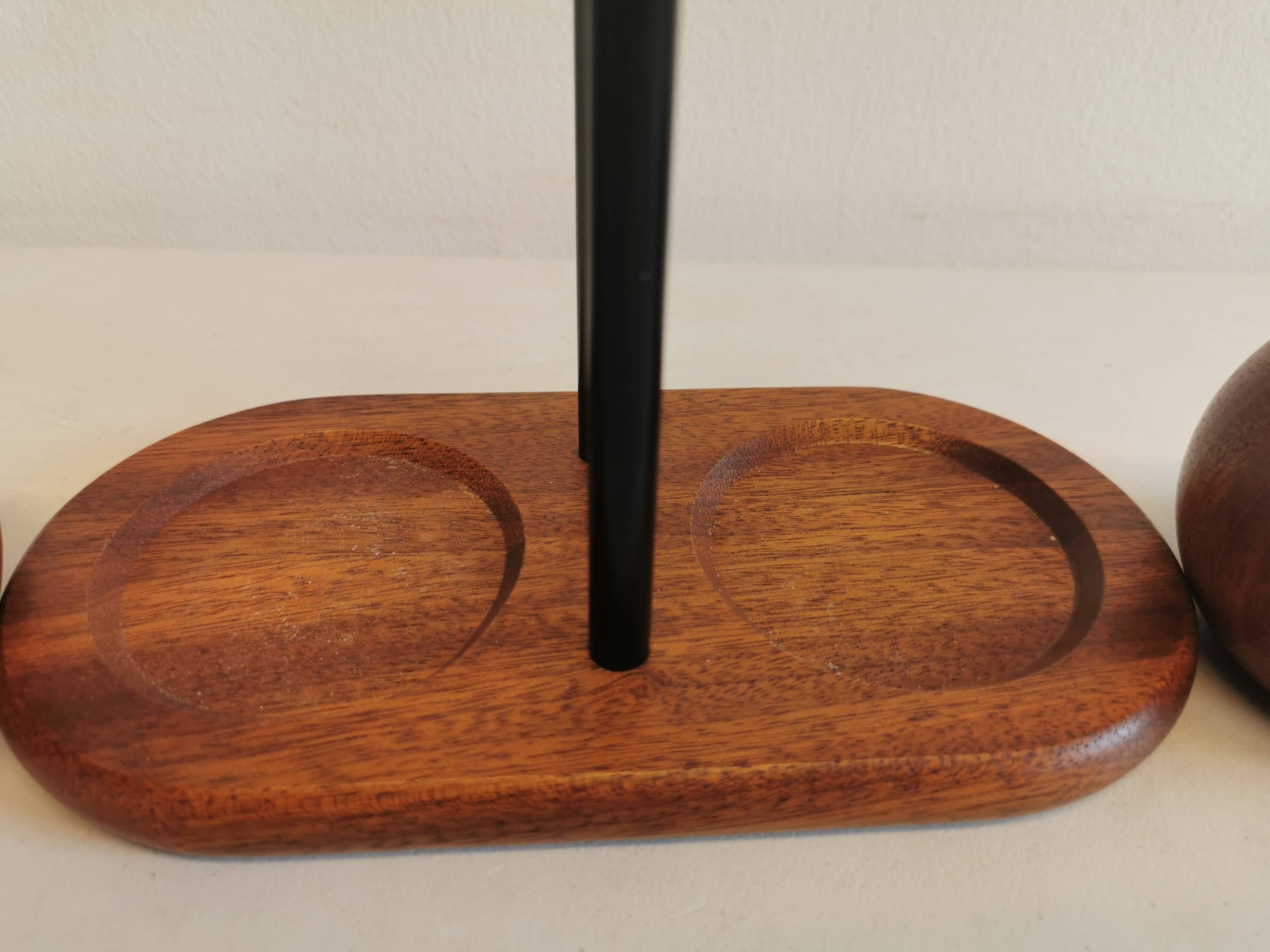 A set of pepper and salt mills designed by C Jörgensen for Bodum Denmark. late 20th century.