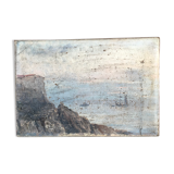 Oil on "marine" canvas, early 20th century