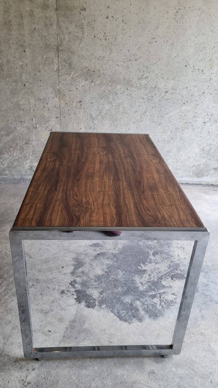 Walnut metal desk