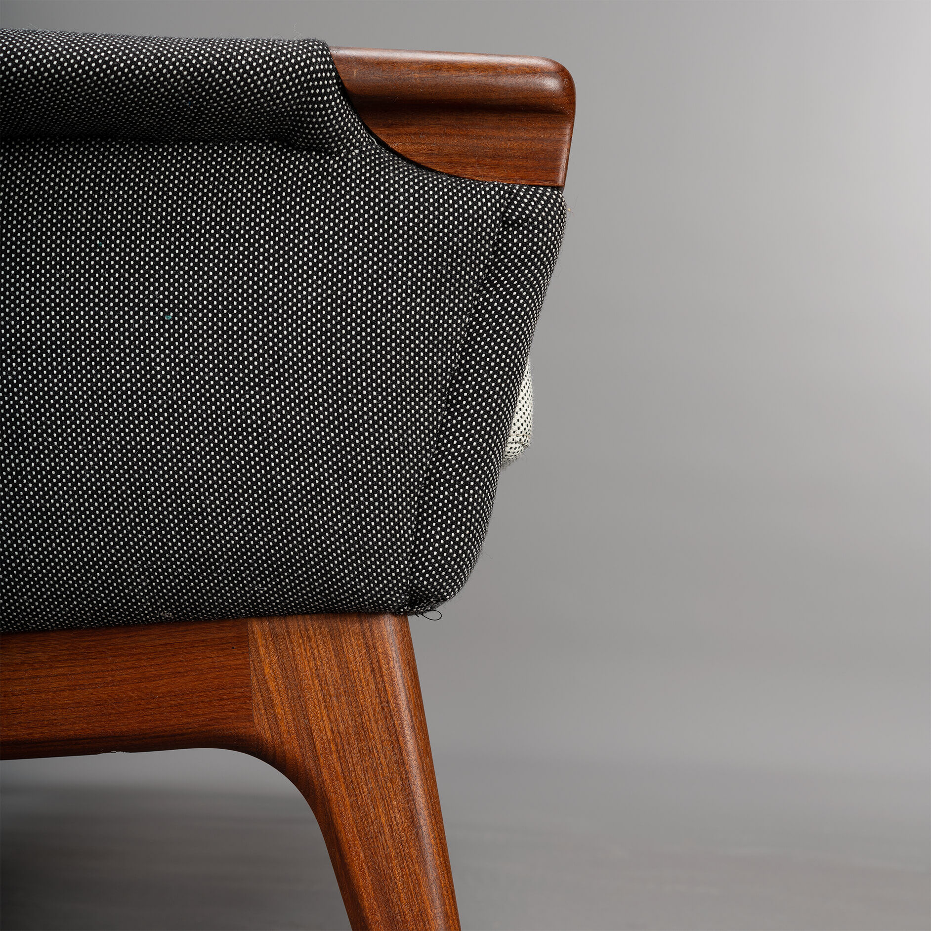 Danish Reupholstered Stylish Grey  3-seater by Johannes Andersen, 1960s