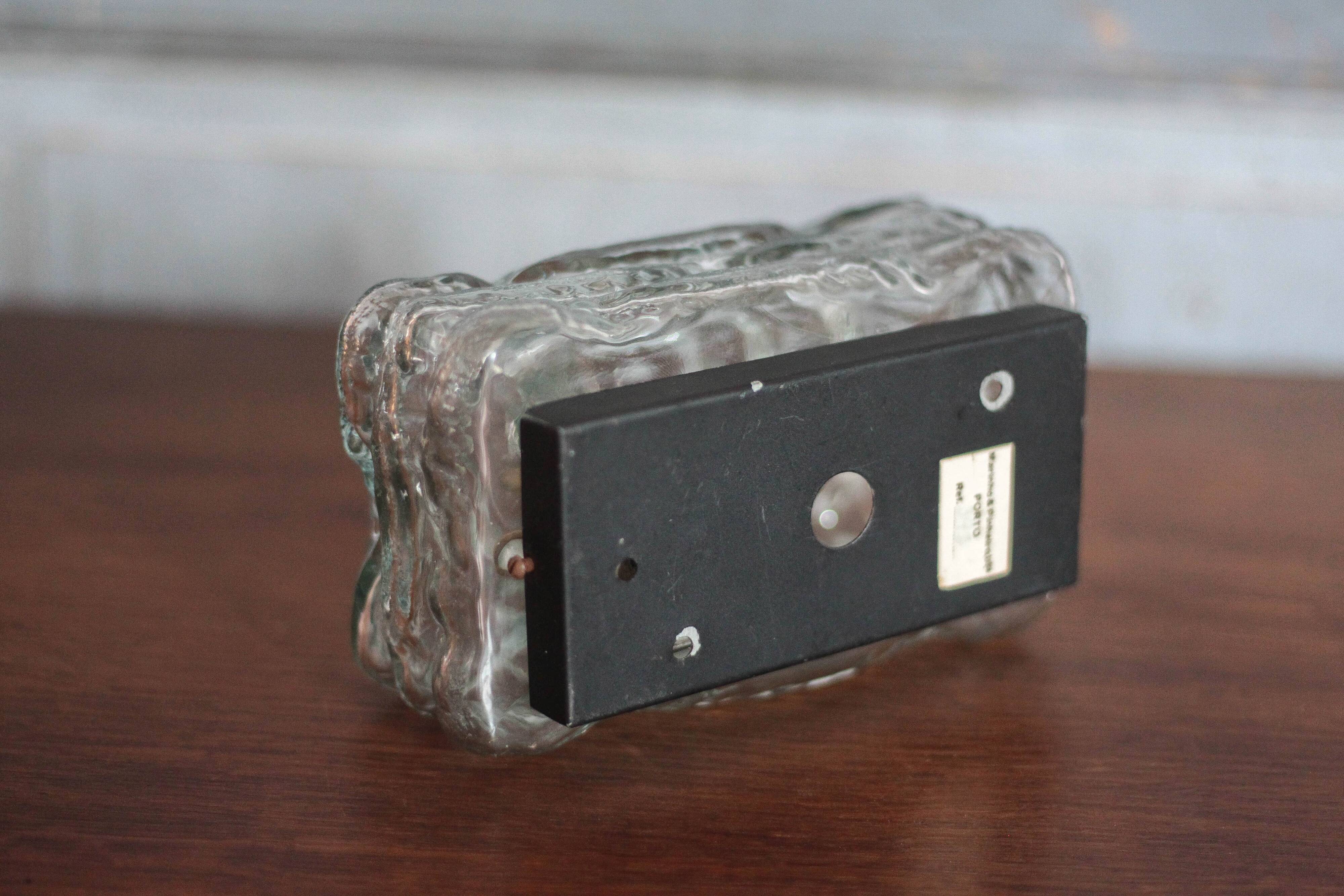 Vintage wall light, vintage ceiling light, thick pressed molded glass wall light