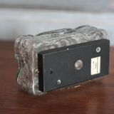 Vintage wall light, vintage ceiling light, thick pressed molded glass wall light