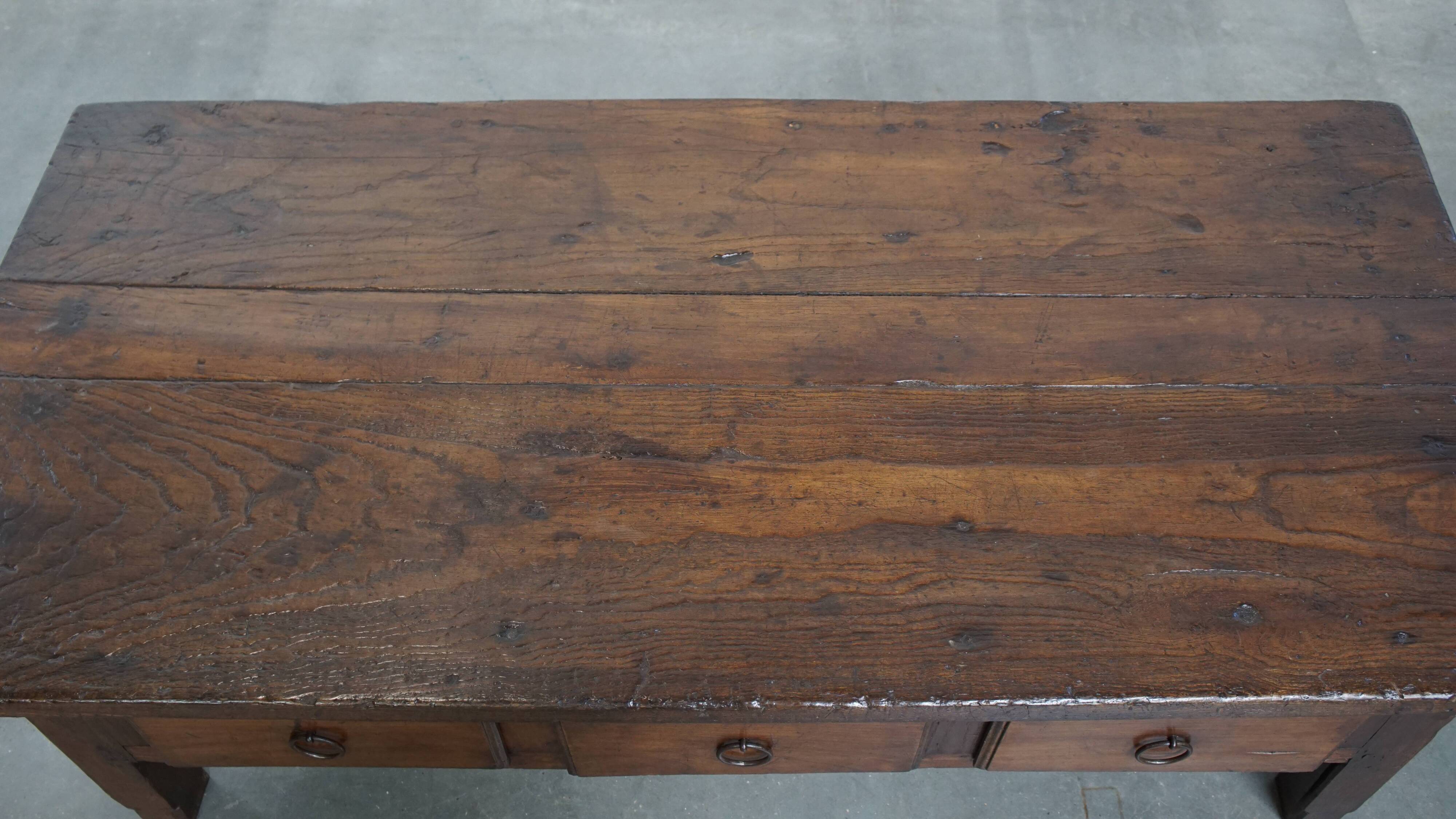 Antique South European 18th-Century Coffee Table with Three Drawers