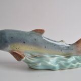 Art Deco Sculpture Trout by Ditmar Urbach Znojmo factory, Czechoslovakia, 1940s.
